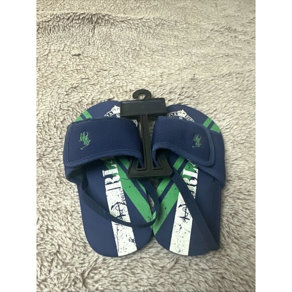 Polo Ralph Lauren Kids Shoes 10 Slide w/ Strap Slip On Sandals Blue - Picture 4 of 16